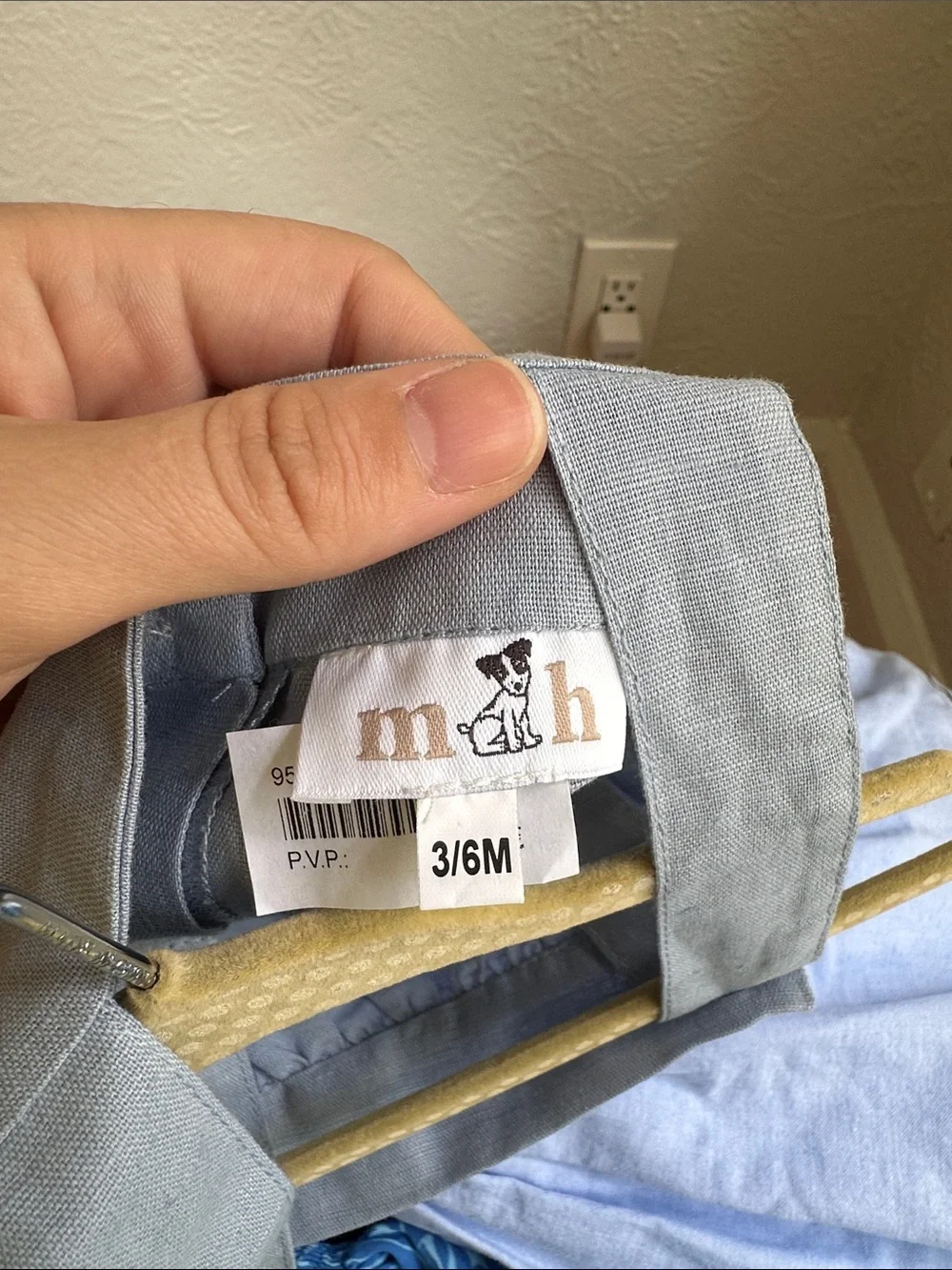 M&H Light Blue Baby Romper with Button Straps